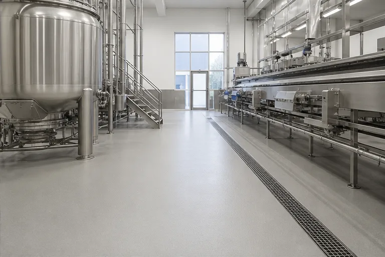 Ambiente alimentare rappresentativo con pavimentazione continua